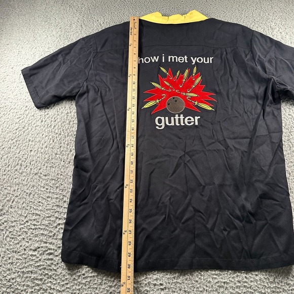 Sichel Bowling Shirt Mens L Black Yellow‎ Wobbly Balls How I Met Your Gutter - Picture 9 of 11